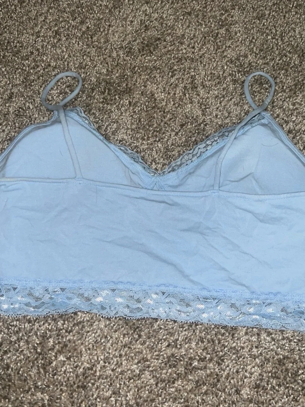 No Boundaries Light Blue Lace-Trim Bralette - Picture 2 of 3